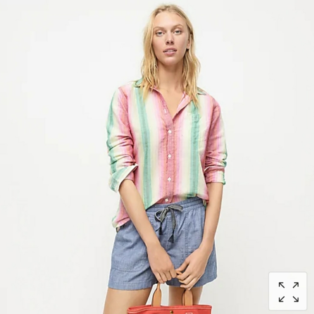 J Crew classic fit boy shirt in rainbow st…